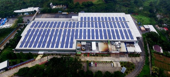 Rooftop solar PV on an industrial building